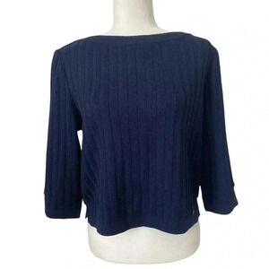 St. John Sport Marie Grey Boat Neck Knit Top